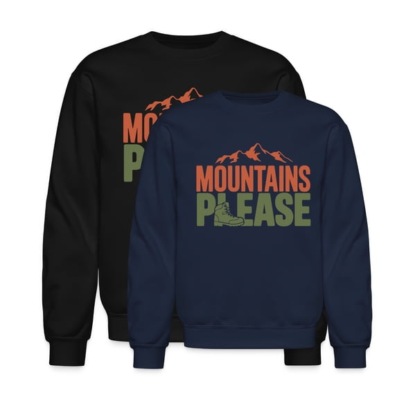 EcoLoom Hiking Mountains Please Long Sleeve Unisex Midweight Crewneck Sweatshirt