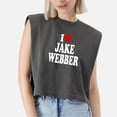 thumbnail image 1 of EcoLoom I Love Jake Webber Cap Sleeve Muscle Crop Shirt Women Sleeveless Baby Tee, 1 of 5