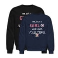 thumbnail image 1 of EcoLoom Im Just A Girl Who Loves Volleyball Gifts Midweight Crewneck Sweatshirt Navy-L, 1 of 4