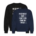 thumbnail image 1 of EcoLoom Im So Bad At Math I Cant Count On Myself Math Midweight Crewneck Sweatshirt Navy-3XL, 1 of 4