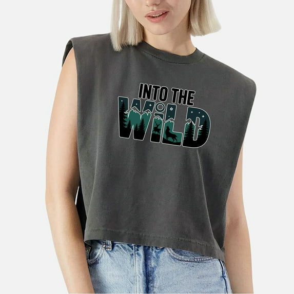 EcoLoom Into The Wild Wild Nature Adventure Cap Sleeve Muscle Crop Shirt Women Sleeveless Baby Tee
