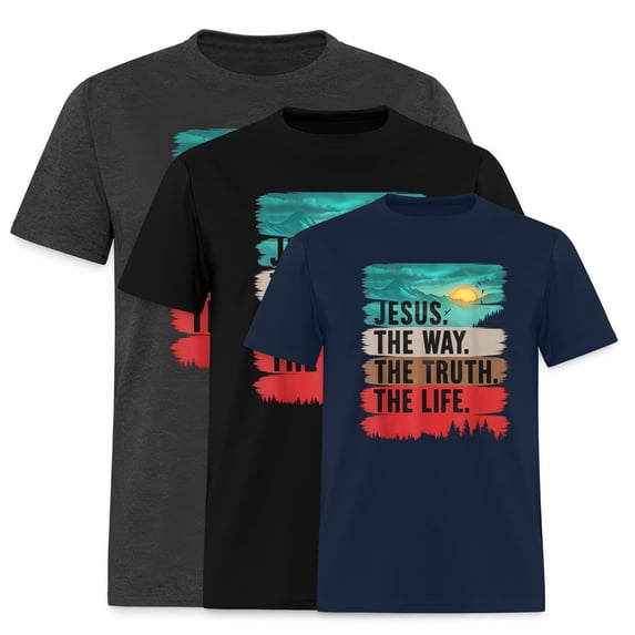 EcoLoom Jesus The Way Truth Life Christian Worship Short Sleeve Unisex T Shirt