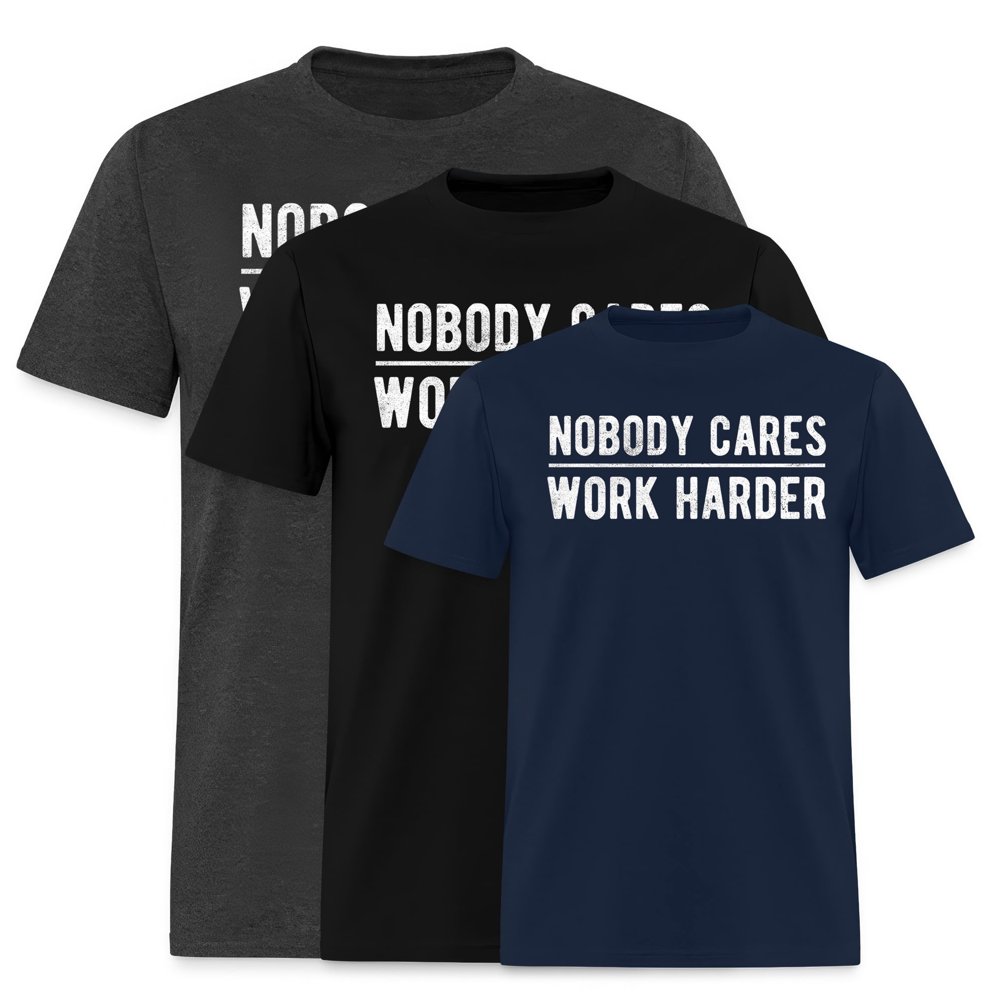 EcoLoom Nobody Cares Work Harder Funny Workout Fitness Short Sleeve ...