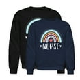 thumbnail image 1 of EcoLoom Nurse Nursing Rainbow Long Sleeve Unisex Midweight Crewneck Sweatshirt, 1 of 4