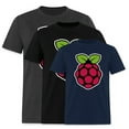 thumbnail image 1 of EcoLoom Raspberry Pi Logo Black Short Sleeve Unisex T Shirt Black-3XL, 1 of 6