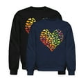 thumbnail image 1 of EcoLoom Raw Vegan Vegetable Garden Heart Midweight Crewneck Sweatshirt Navy-S, 1 of 4