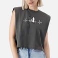 thumbnail image 1 of EcoLoom S Mum Daughter Heartbeat Mother's Day Mother Cap Sleeve Muscle Crop Shirt Women Sleeveless Baby Tee, 1 of 5
