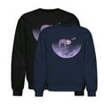 thumbnail image 1 of EcoLoom Sloth Sleeps On The Moon Midweight Crewneck Sweatshirt Black-S, 1 of 4