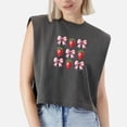 thumbnail image 1 of EcoLoom Strawberry Coquette Cap Sleeve Muscle Crop Shirt Women Sleeveless Baby Tee, 1 of 5