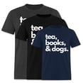 thumbnail image 1 of EcoLoom Tea Books And Dogs Dog Mama Mom Mum Dad Reading Lover Book Short Sleeve Unisex T Shirt, 1 of 6