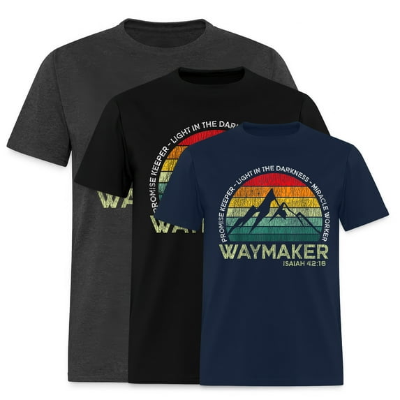 EcoLoom Vintage Waymaker Promise Keeper Miracle Worker Christian Short Sleeve Unisex T Shirt