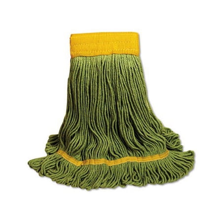 EcoMop Looped-End Mop Head Recycled Fibers, Extra Large Size, Green