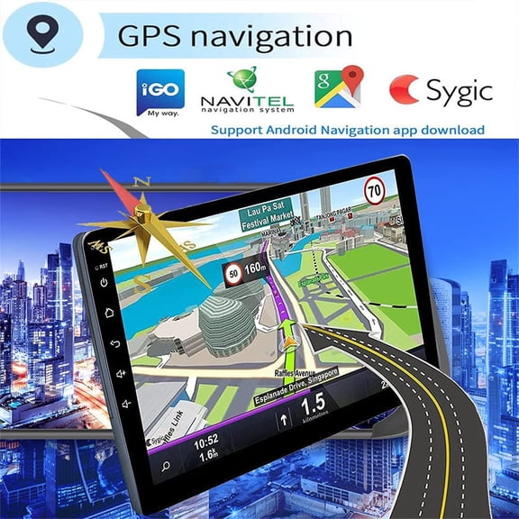 EcoNest 10 Inch Double Din Car Stereo With Wireless CarPlay Wireless Android Auto Android 13 Car Stereo With WiFi Navigation Blue Tooth Backup Camera 2GB+32GB Car Audio Receiver