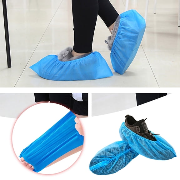 EcoNest 100 Disposable Slipper Covers Blue Non Woven Boot Covers Suitable For Indoor Breathable Slippery And Durable Boots Stretchable For Everyone