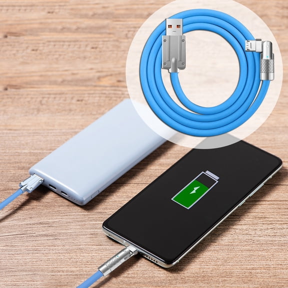 EcoNest 180° Rotating Fast Charge Cable USB Fast Charging USB To Type C Data Cable 120W Super Fast Charging Type C Silicone Fast Charging Cable Compatible With Android Series