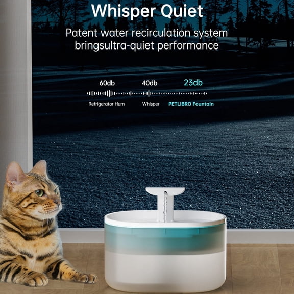 EcoNest 2.5L Automatic Pet Water With Quiet USB Rechargeable Cat Dog Water Dispenser For Small/Medium