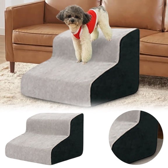 EcoNest 2 Step Stairs For High Bed| Washable Ladder 2 Step Stairs For For Small Medium Large Cat Puppy Sofa Couch Apartment Balcony Terrace Garden