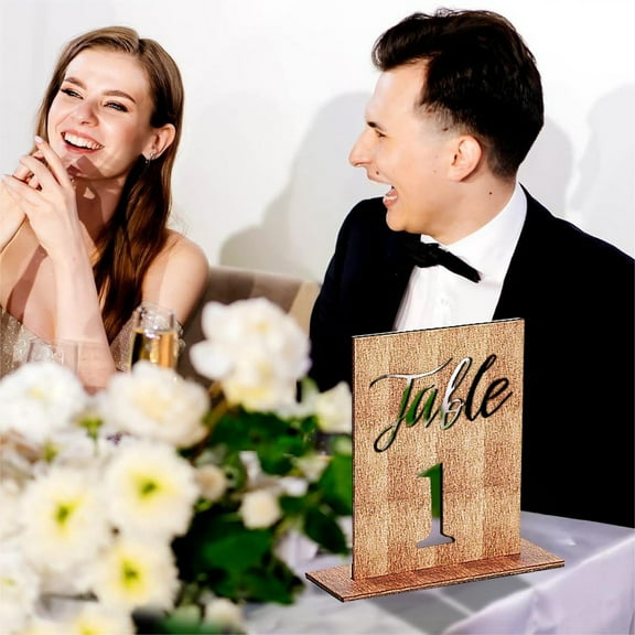 EcoNest 20 Pcs Wedding Wooden Table Numbers With Wooden Base Centerpieces For Tables For Banquet Restaurant Party Decoration
