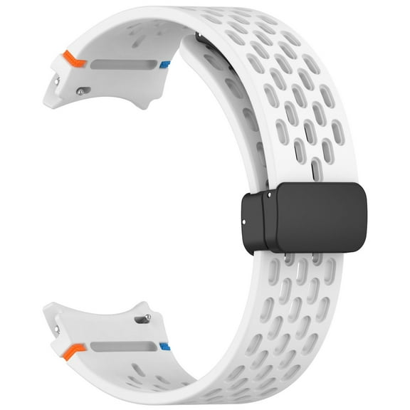 EcoNest 22MM FE Silicone Sports Watch Band With Fold Over Clasp Breathable Hole Design