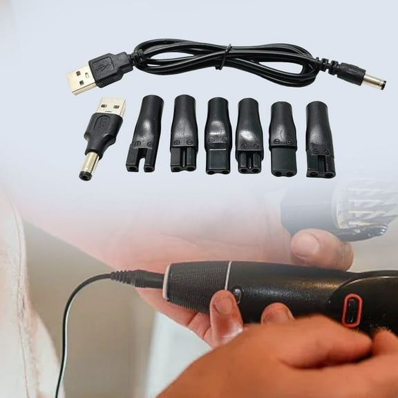 EcoNest 7 PCS Power Cord 5V Replacement Charger USB Adapter Suitable For Hair Beard Trimmers Shavers Beauty Instruments Desk Lamps Purifiers.