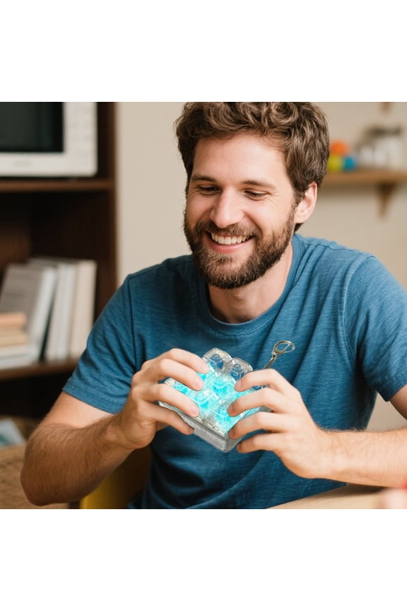 9 Button Keyboard Light Up Funny Keyring With LED Light Stress Funny Keychain Keyboard Clicker