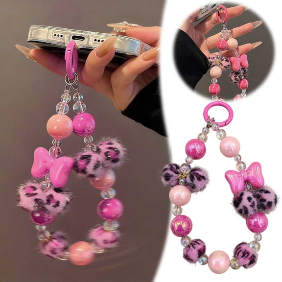 EcoNest Beaded Short Chain Phone Strap With Secure Lanyard For Smartphones