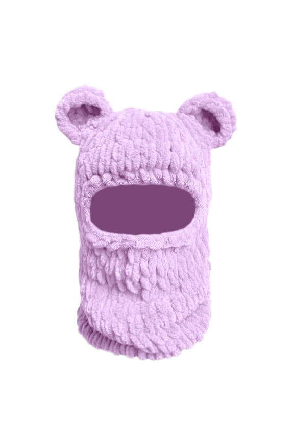 Bear Ski Machine Washable Knit Face With Ears & Face For Cold Weather Skiing Climbing 1pc