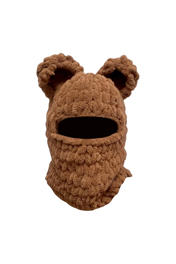 Bear Ski Machine Washable Knit Face With Ears & Face For Cold Weather Skiing Climbing