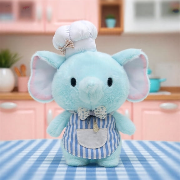 EcoNest Chef Series Elephant Toys Soft And Cute Kitchen Theme Animals For Children And Chefs Perfect For Hugging Providing Comfort And Happiness For Children And Chef Enthu