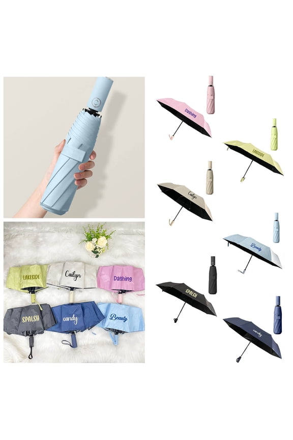 Customized English Name Umbrella Fully Automatic Folding Umbrella For Sun And Rain