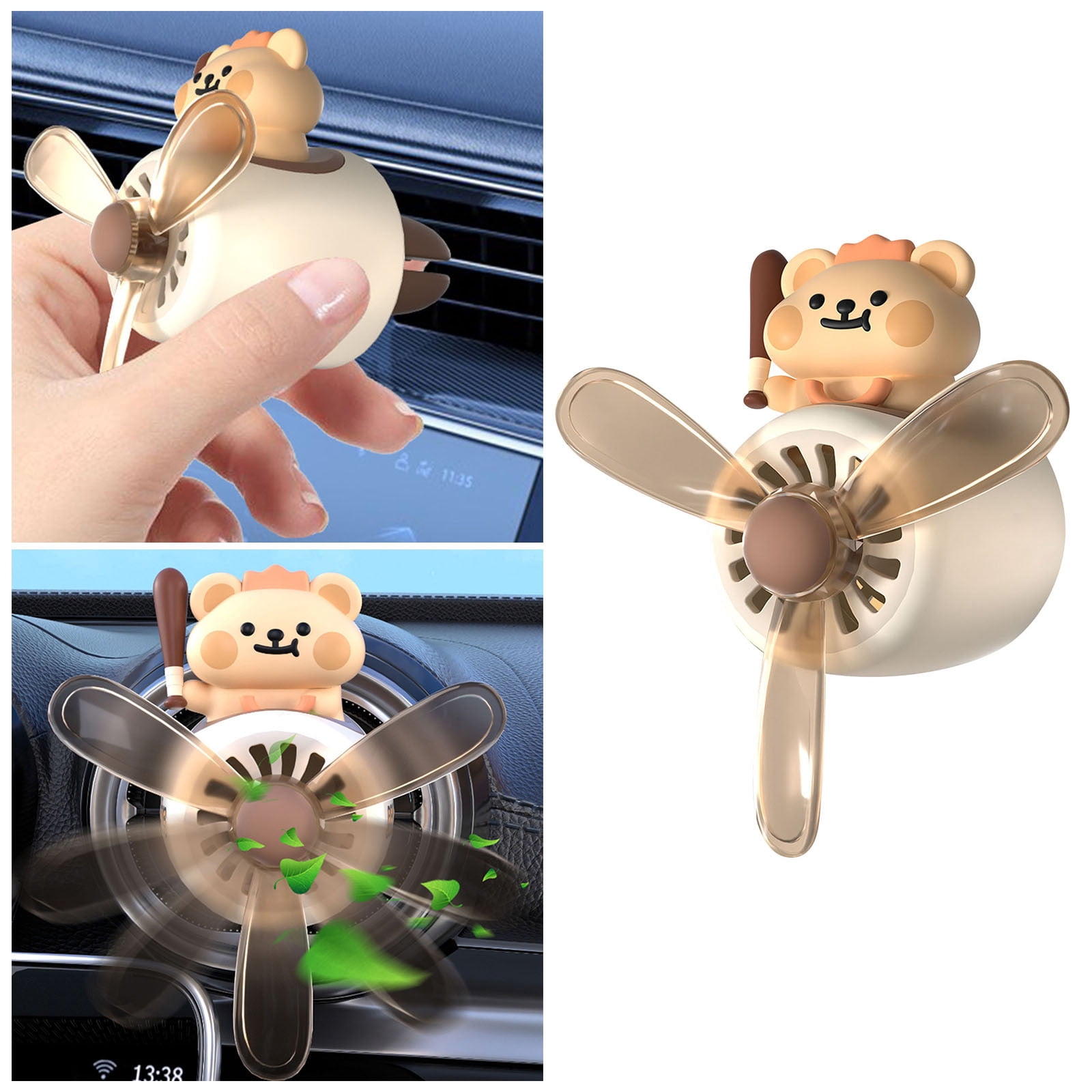EcoNest Cute Air Clips Cartoon Rotating Car Diffuser Decorations Auto ...