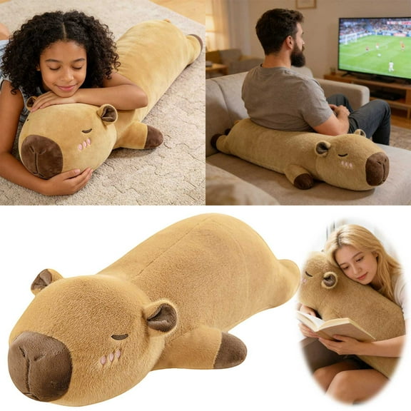 EcoNest Cute Capybara 48/68cm Soft Stuffed Animal For Kids Adults Huggable Nap Cushion Home