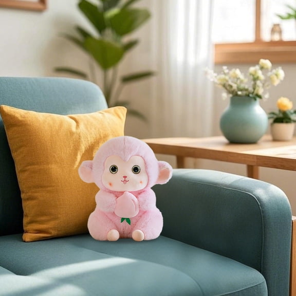 EcoNest Cute Soft Cuddle Peach Monkey Toy Children Pillow Doll Cute Monkey Doll