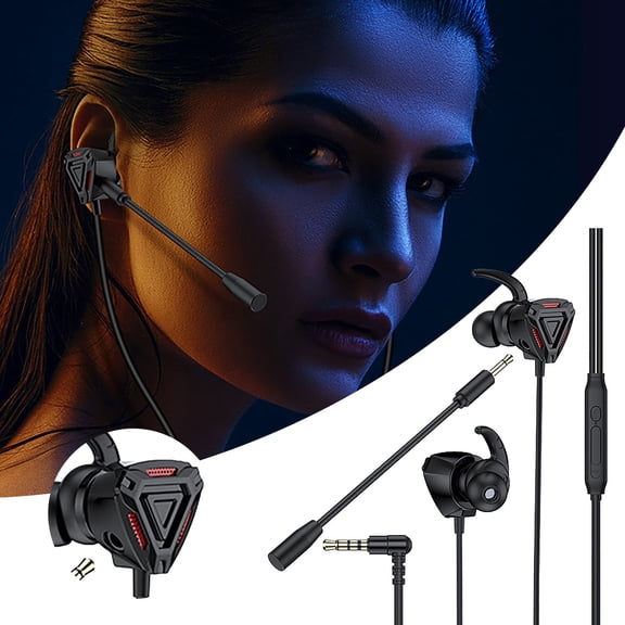 EcoNest D08 Dual Mic Stereo In-Ear Gaming Wired Headphones, Mic, Earhook, 3.5mm, Remote