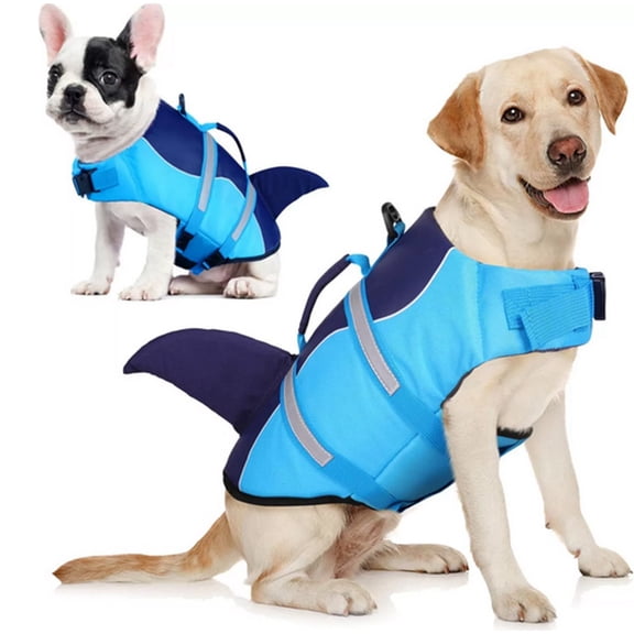 EcoNest Dog Life Jacket Outdoor Swimming Training Buoyancy Jacket Five Size XS XL Polyester Jacket Three Color Optional (blue//gray)