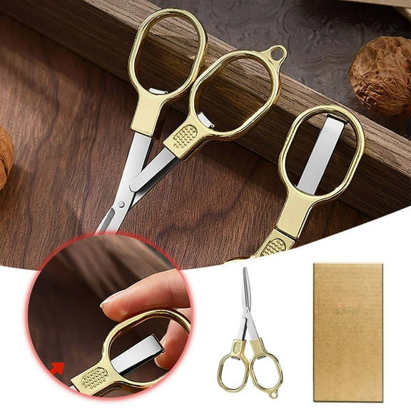 EcoNest Double Loop Folding Scissors Portable Small Scissors To Take With You Mini Fishing Home Trumpet