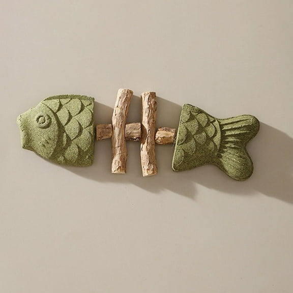 EcoNest Fish Bone Cat Toy – Wooden Teeth Cleaning Stick Fishbone Design Scented For Relaxation & Durable ( + Mixed + Fruit Fish Bone) Three Types To Choose ，Entertainment For Cats