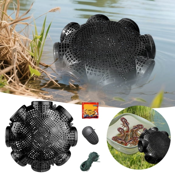 EcoNest Fish Trap With 8 Holes Breathable Plastic Crawdad Crawfish Trap Detachable Portable Fishing Net For EEL River Crab For Fish Crawfish
