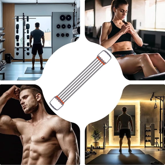 EcoNest Fitness Elastic Rope | Arm Exerciser Stretch Bands 5 Spring Adjustable Chest Expander Arm Workout Device Elastic Ropes Ergonomic Exercise For Women Men 1pc