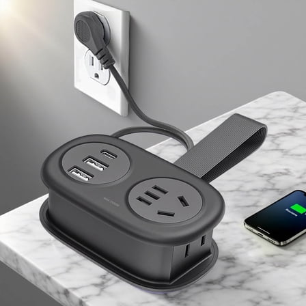 EcoNest Five In One Power Strip With USB Ports，Extension Cord Surge Protector Power Strip，Portable For Travel USB Smart Charging Meeting The Needs Of Various Devices