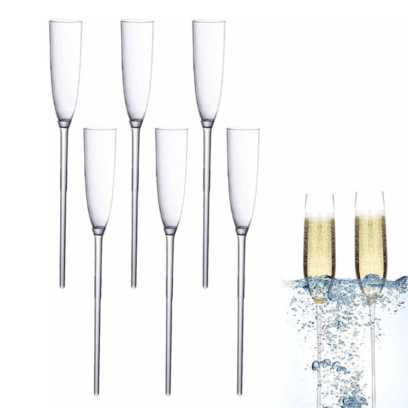 EcoNest Floating Champagne Flutes Floating Champagne Glasses For The Pool 6oz Floating Champagne Glasses Floating Champagne Glasses Plastic Floating Wine Glass For Pool For Party (6pcs)