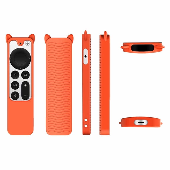 EcoNest For Apple TV Siri Remote 4K 2021 Remote Control Cat Ear Silicone Protector Case