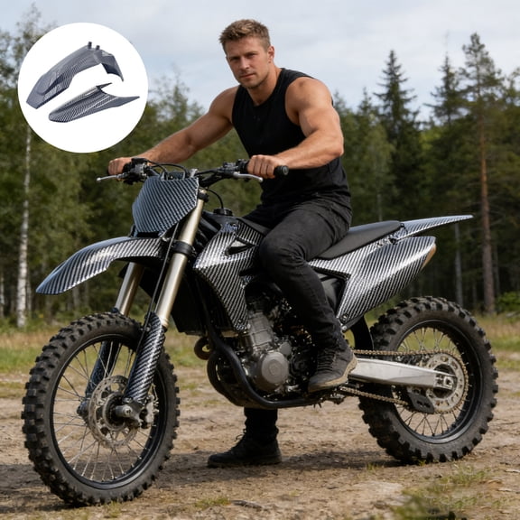 EcoNest Front & Rear Fender Set for Tuttio Soleil 01 Electric Dirt Bike - Compatible Black Mud Guards (Mudguard) for Tutti Off-Road Motorcycle (Black,2Pcs)