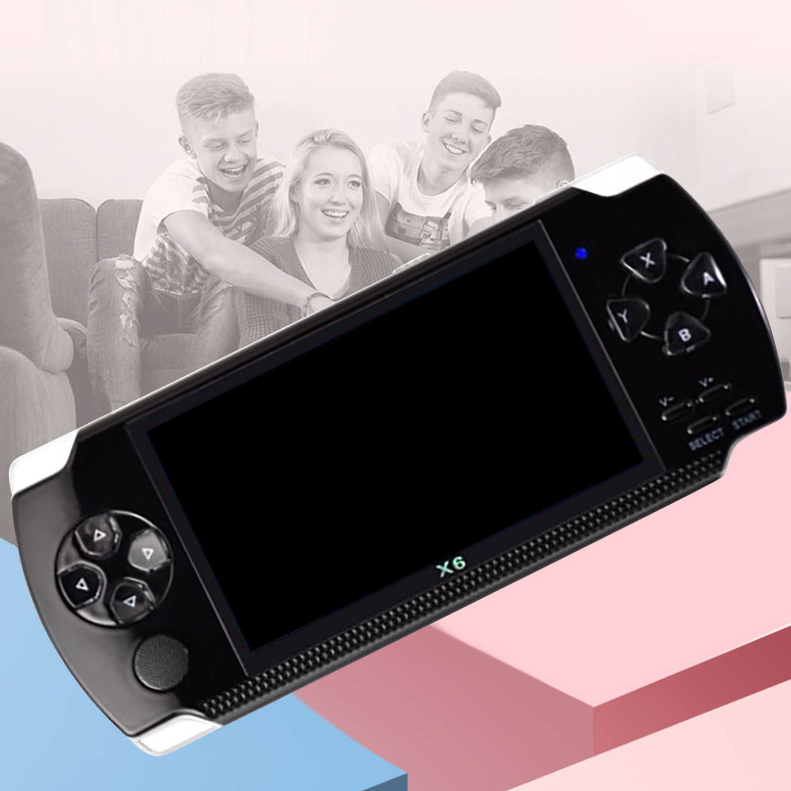 EcoNest Handheld Game Machine With 4.3 Inch High Definition Screen Built In Over 10000 Games Black
