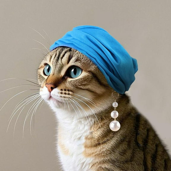 EcoNest Interesting Pet Bandana Earrings Set Stretchy Headwear Party Costume Photo Prop For Party Supplies