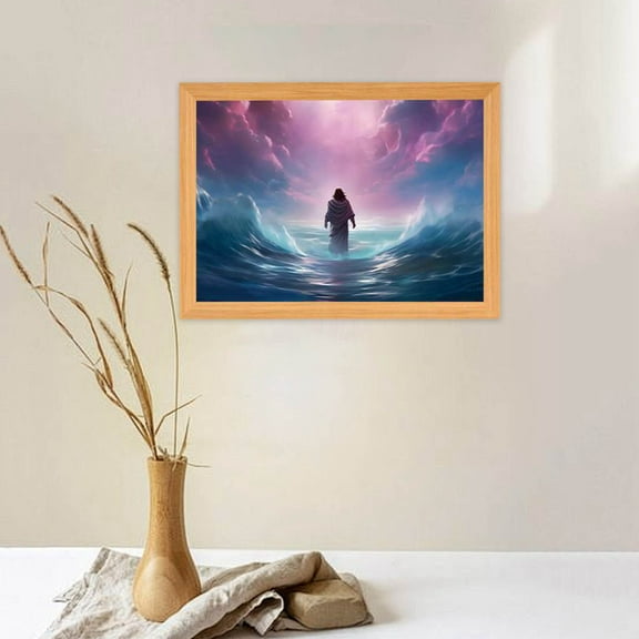 EcoNest Lamp Light The Lamp 4D LED Christ Frame Illuminated Picture Night Light Holy Light With Inspirational Message Christ Frame Picture For Home G