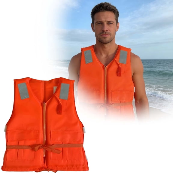 EcoNest Lifesaving Life Jacket For Marine And Outdoor Use Unisex PFD With Adjustable Straps And Quick Release Buckles For Water Sports Floating Gear 150N Buoyancy