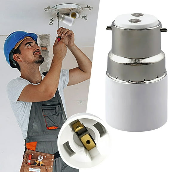 EcoNest Light Bulb Socket Converter Bayonet To Screw Bulbs Adaptor B22 To E27 Socket Converter For Ceiling Fans Light Chandeliers Base S Ocket Er For LED Bulbs And Incandescent