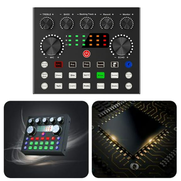 EcoNest Live Sound Card With Dj Mixer Effects Live Sound Card With Dj Mixer Effects Voice Changer Live Sound Card Audio Mixer Special Effects Sounds VS8SoundCard Streaming/Podcasting