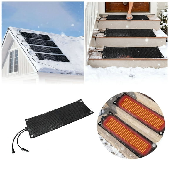 EcoNest Melting Mats Winter Heated Mat With Power Cord 3IN/H Speed And Ice Melts Pads For Outdoor Sidewalks Stair Step Removal